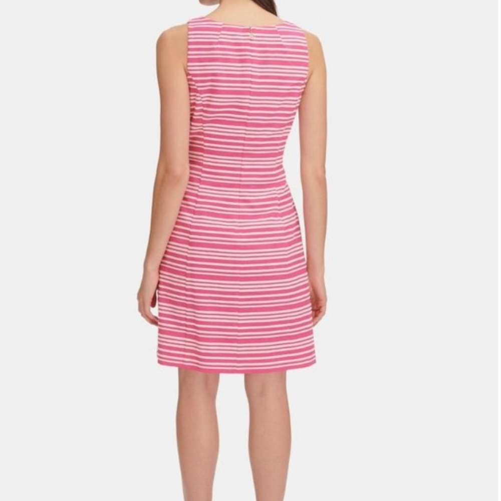TOMMY HILFIGER STRIPE DRESS PINK WHITE SLEEVELESS SIZE 10 PETITE NEW 10P - Picture 4 of 13